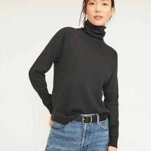 Everlane | The Organic Cotton Turtleneck Waffle Tee Black Size: S